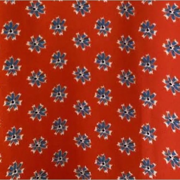 5/$25 Pleione Orange + Blue Floral Blouse - Picture 7 of 9